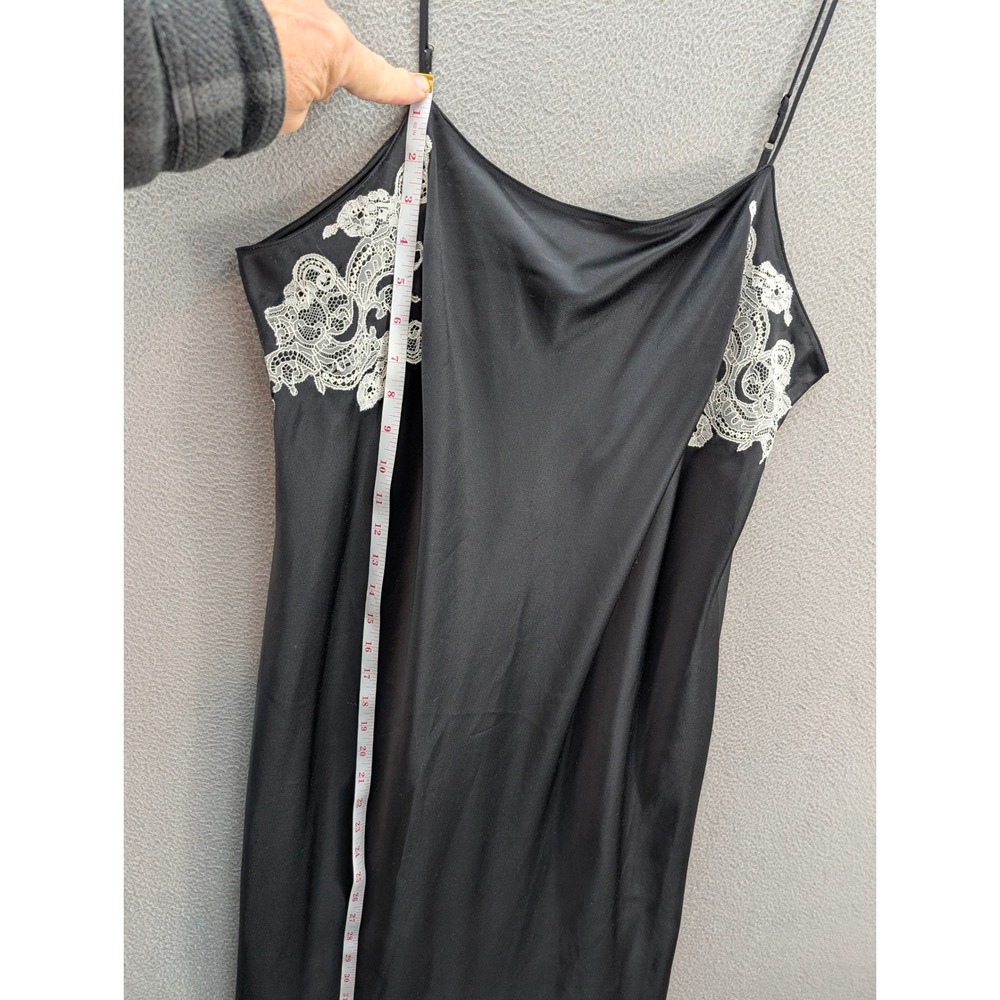 Black Slip Dress with White Lace Trim - Picture 7 of 10